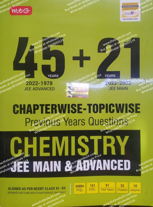MTG 45+21 Years Chapterwise Topicwise Solutions Chemistry for JEE (Advanced + Main)