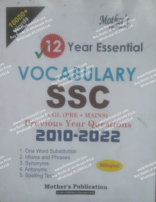 SSC CGL (Pre + Mains) Essential Vocabulary Previous Year Questions 2010-2022